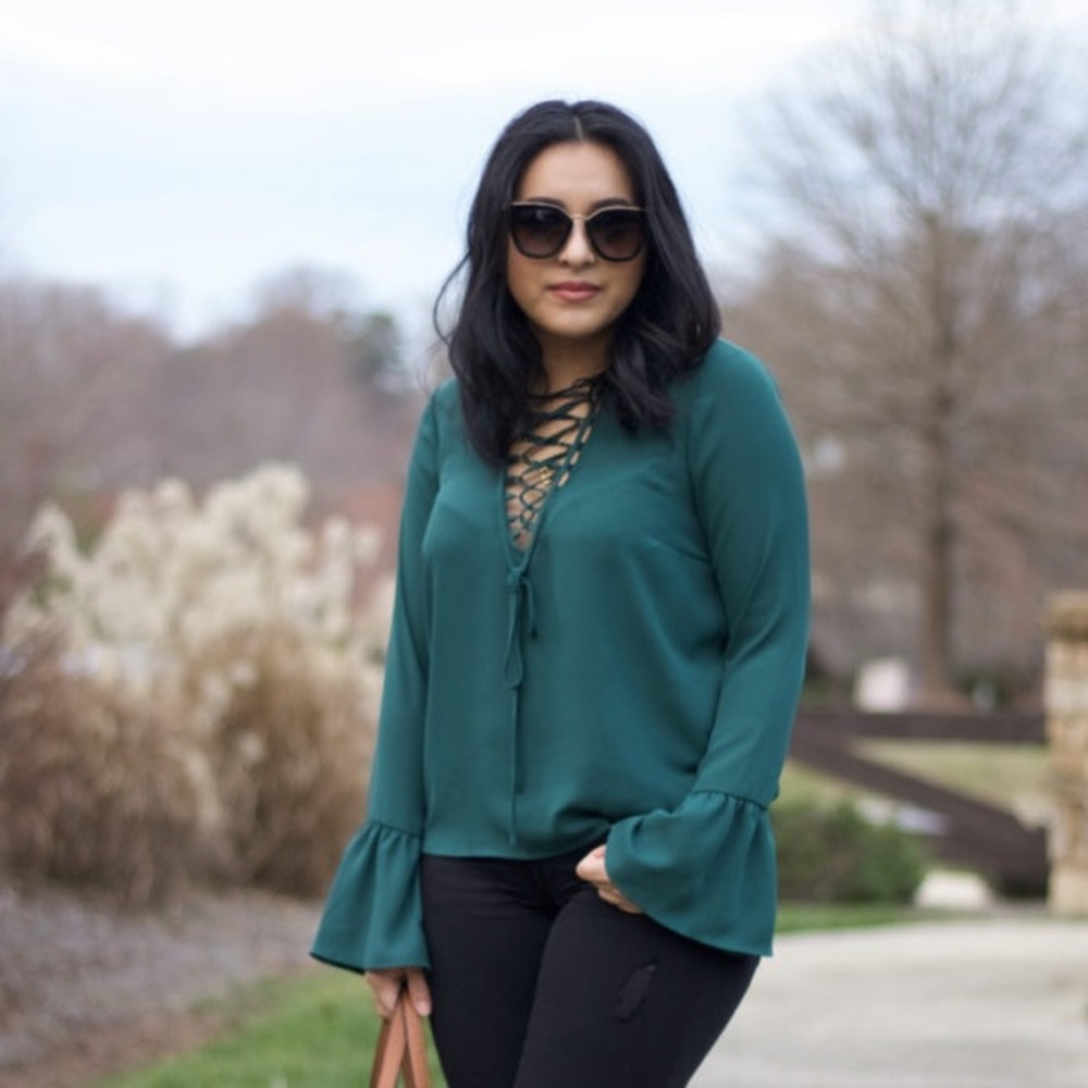 Forever 21 Bell Sleeve Blouse